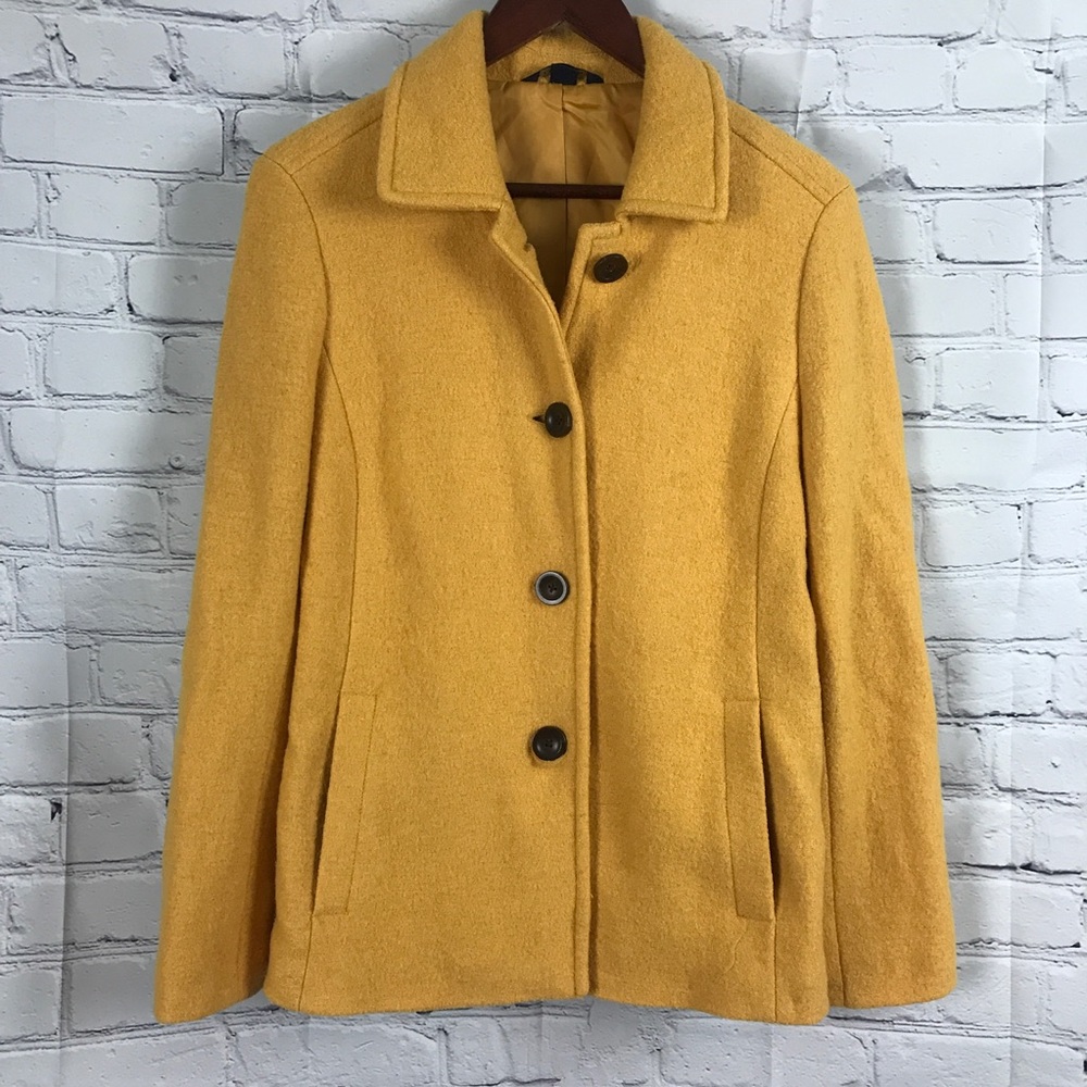 Land’s End Mustard Yellow Peacoat 12P
